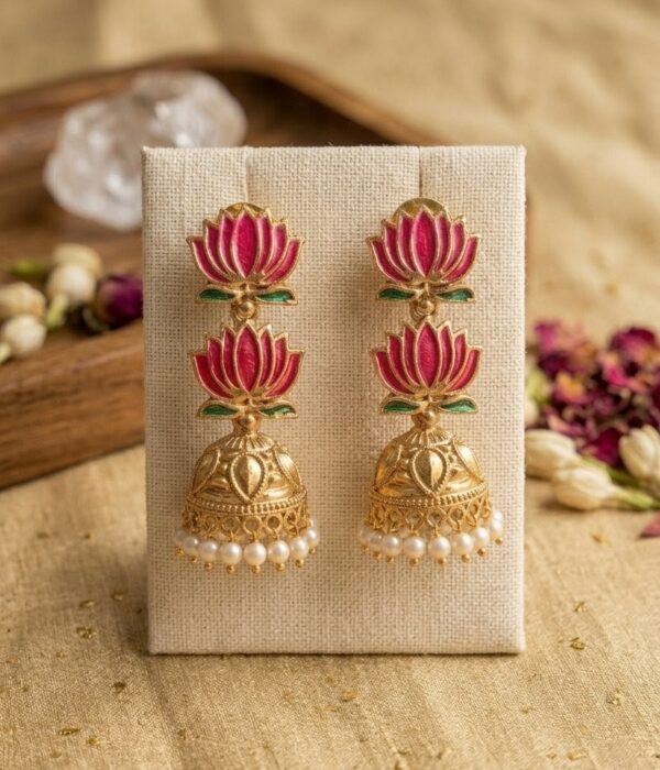 Lotus Pearl Jhumka