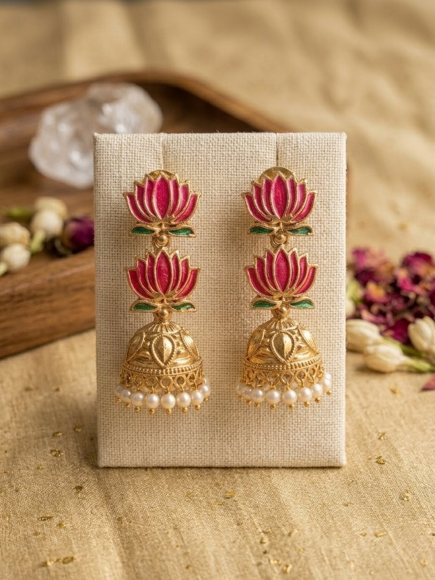 Lotus Pearl Jhumka