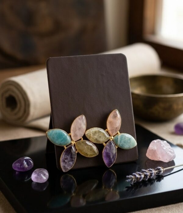 Earth & Ether Marquise Gemstone Cluster Earrings