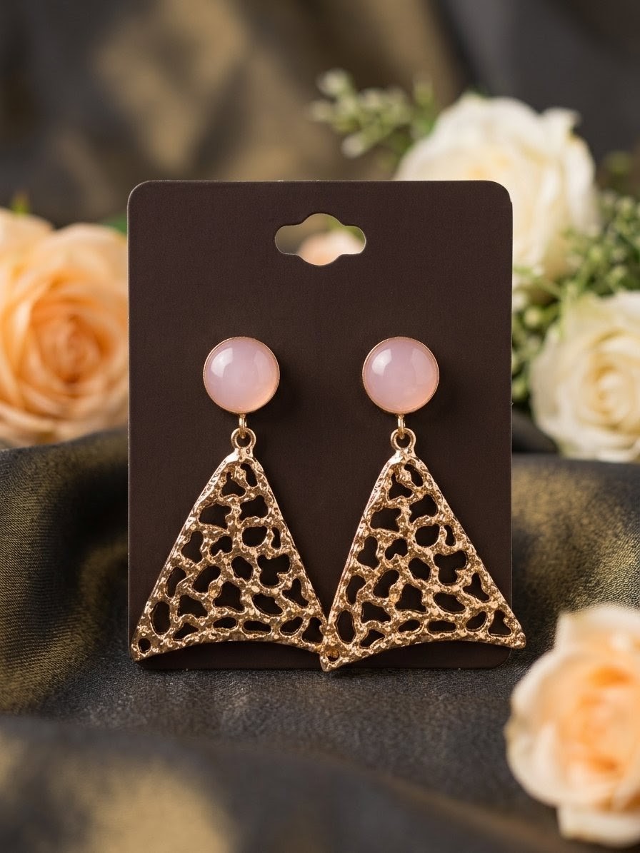Blush Bloom Geometric Earrings