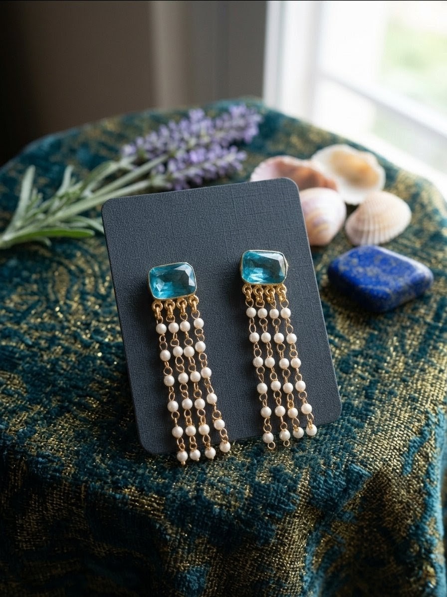 Pearl Cascade Tassel Earrings