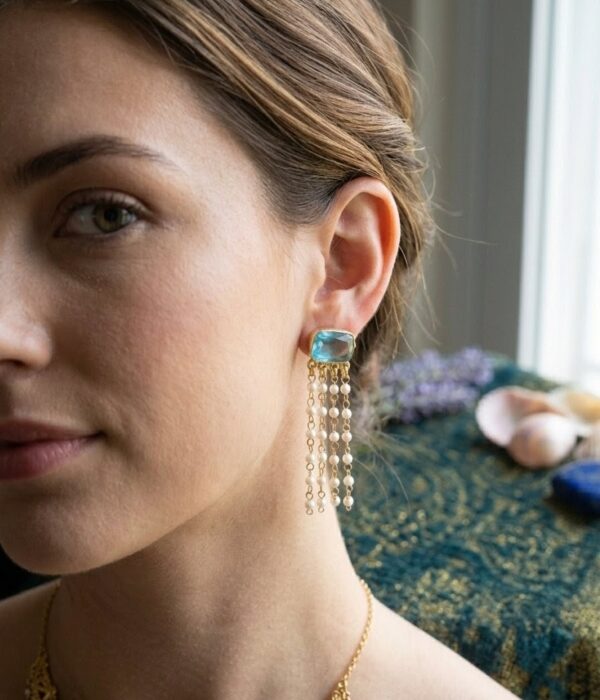 Pearl Cascade Tassel Earrings