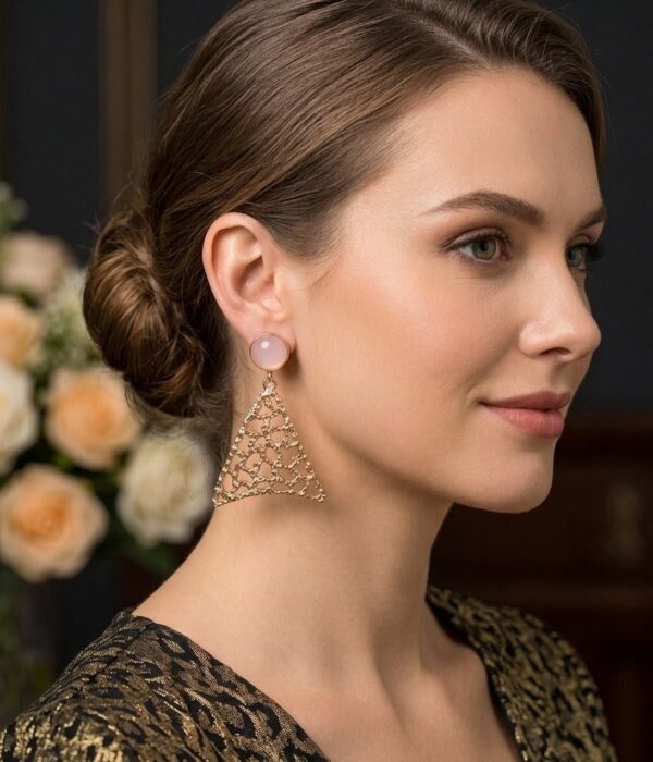 Blush Bloom Geometric Earrings