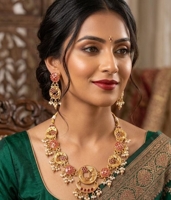 Royal Mayura Temple Necklace Set