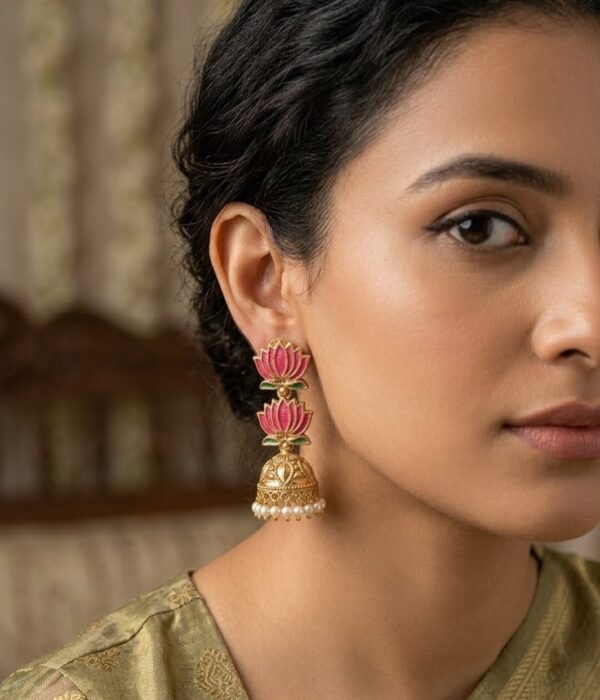 Lotus Pearl Jhumka