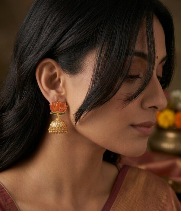 Lotus Heritage Jhumka Earrings