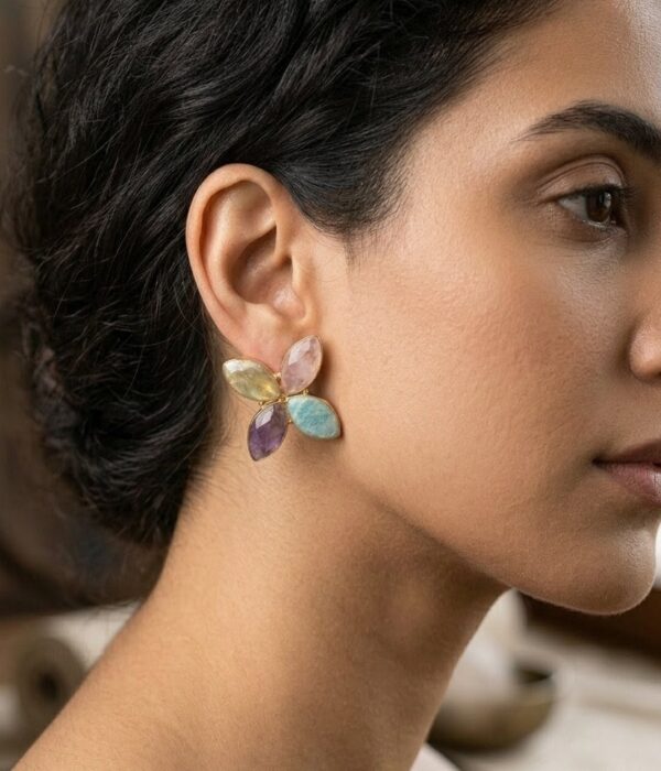 Earth & Ether Marquise Gemstone Cluster Earrings