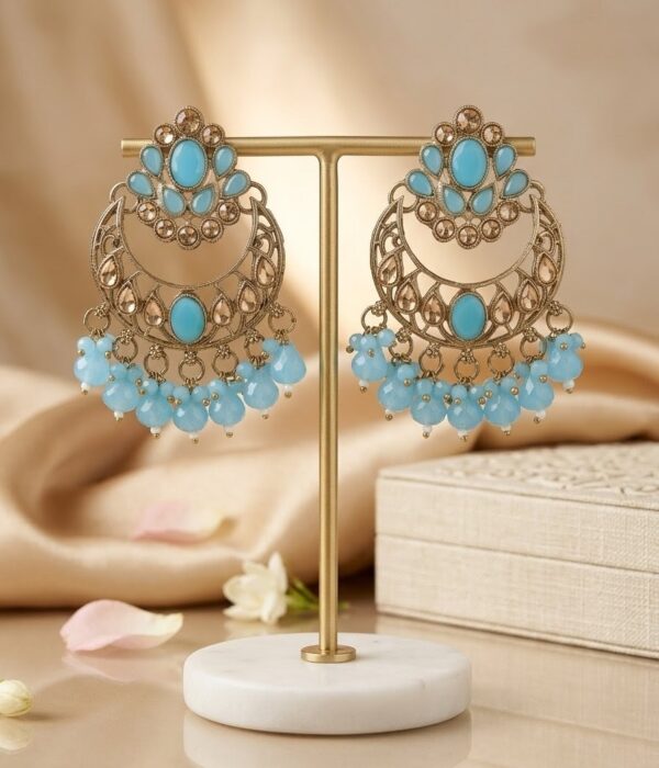 Sky Bloom Chandbali Earrings