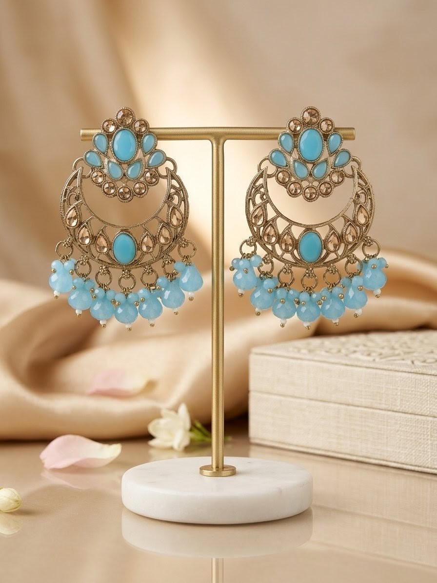 Sky Bloom Chandbali Earrings