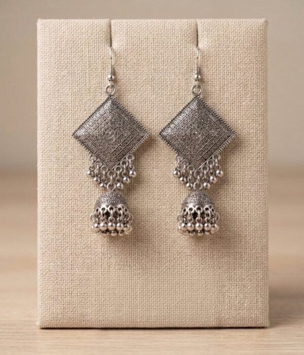 Silver Symphony Jhumkas