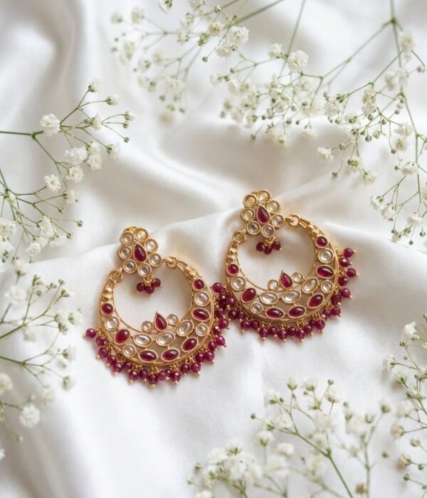 Crimson Crescent Earrings