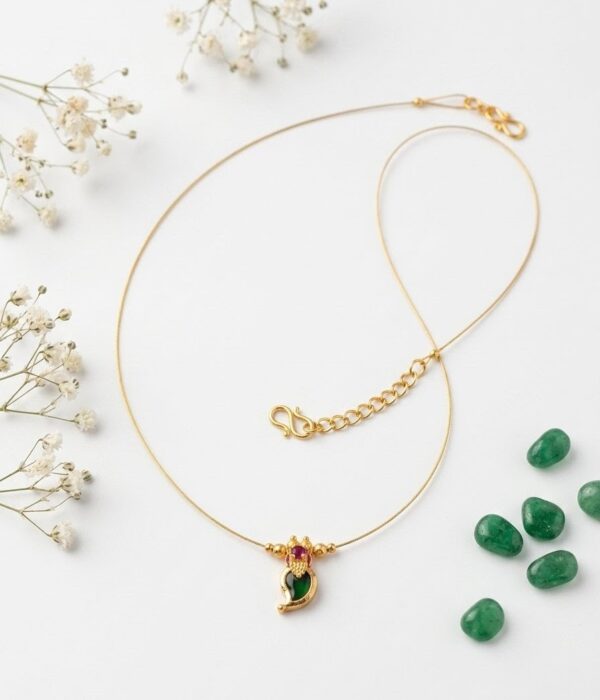 Emerald Charm Pendant Set