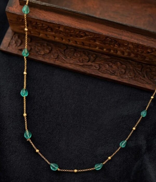 Emerald Whisper Beaded Necklace