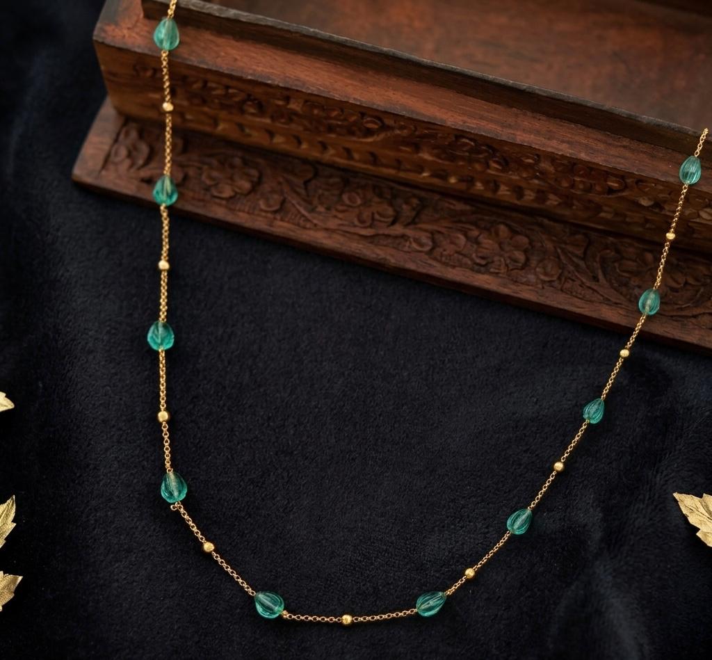 Emerald Whisper Beaded Necklace