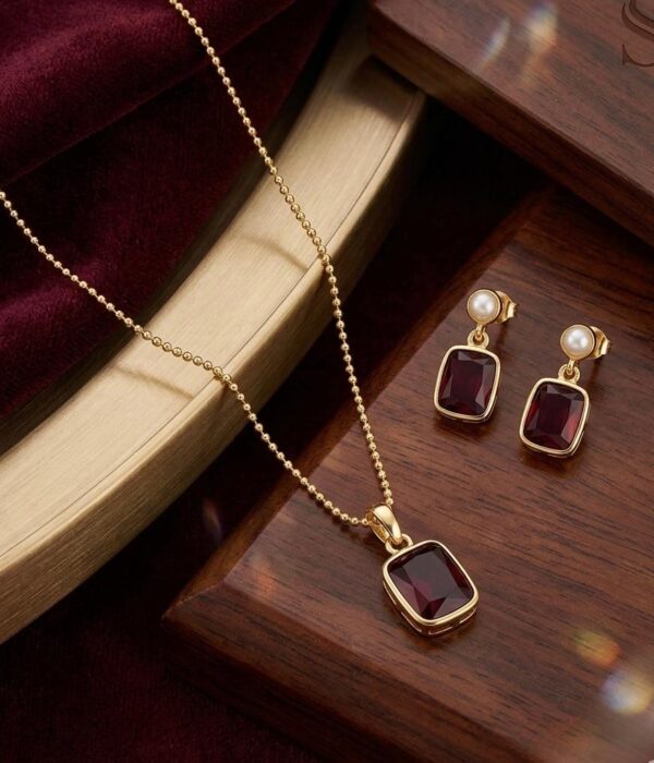 Ruby Radiance Pendant Set