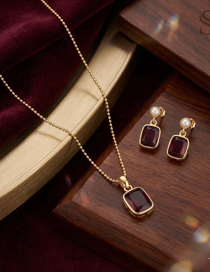 Ruby Radiance Pendant Set