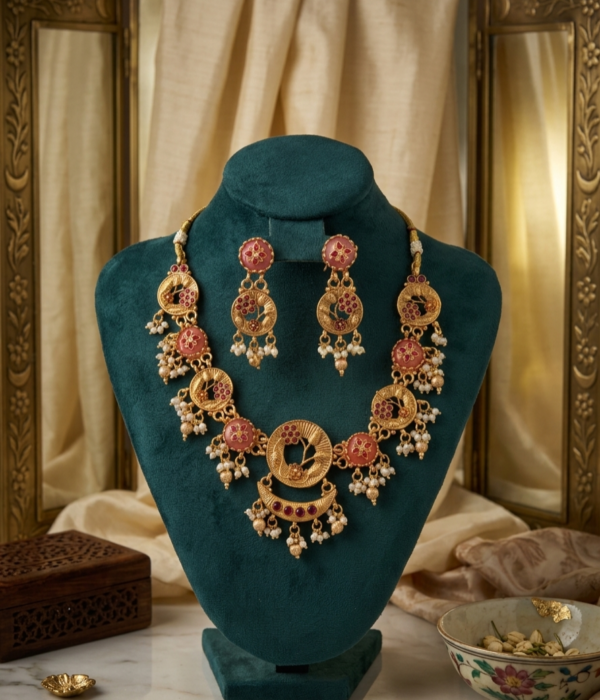 Royal Mayura Temple Necklace Set