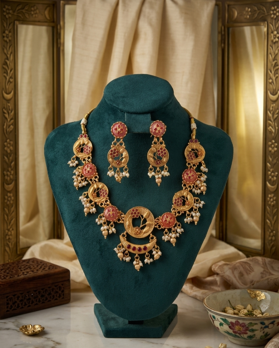 Royal Mayura Temple Necklace Set