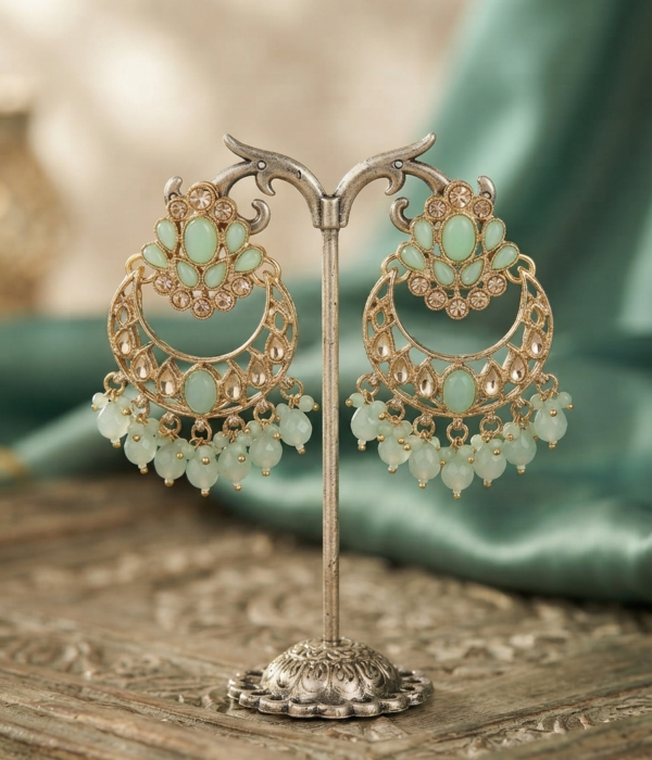 Mint Bloom Statement Earrings