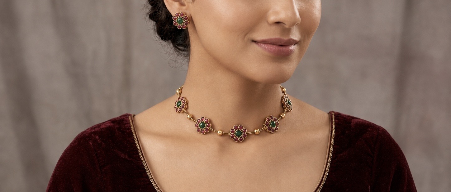 Navarasa Bloom Antique Choker Set