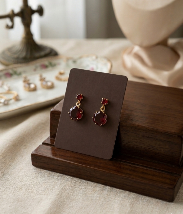 Ruby Red Duo Drop Earrings