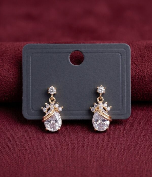 Crystal Dewdrop Floral Earrings