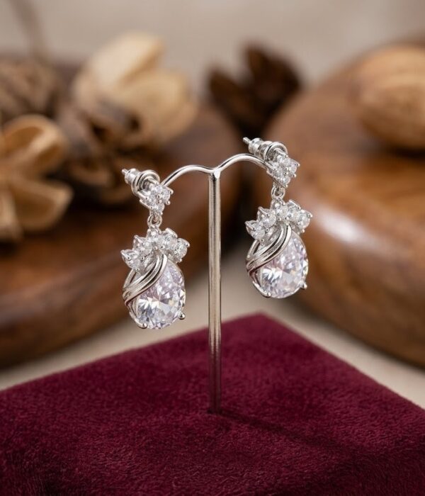 Crystal Dewdrop Floral Earrings
