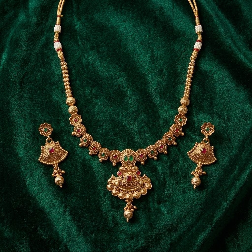 Antique Finish Ethnic Necklace & Earring Set
