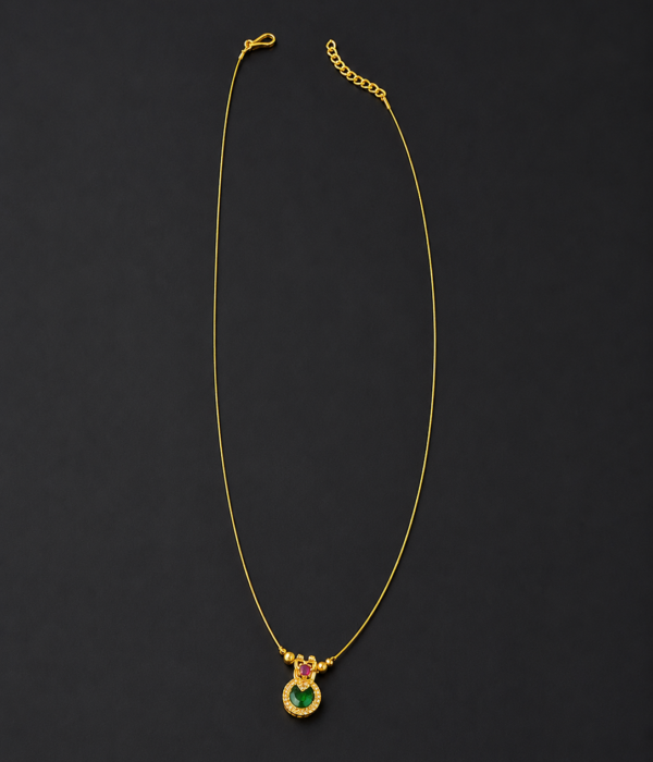 Emerald Heart Charm Chain