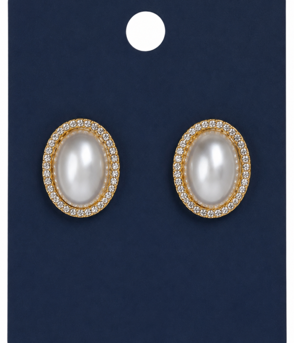 Pearl Grace Oval Studs