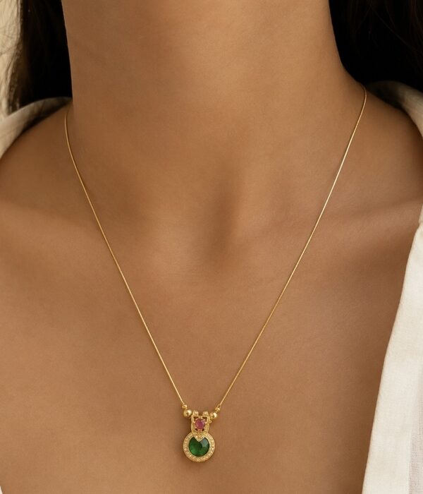 Emerald Heart Charm Chain