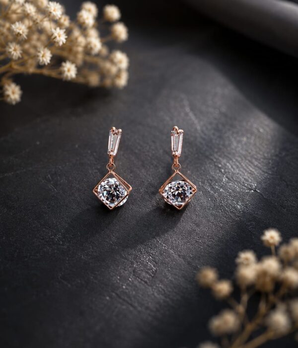 Geometric Crystal Drop Earrings