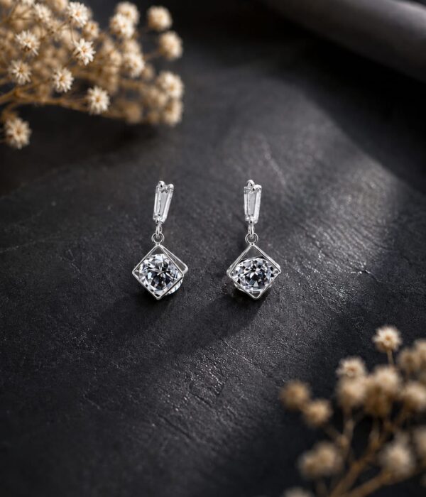 Geometric Crystal Drop Earrings