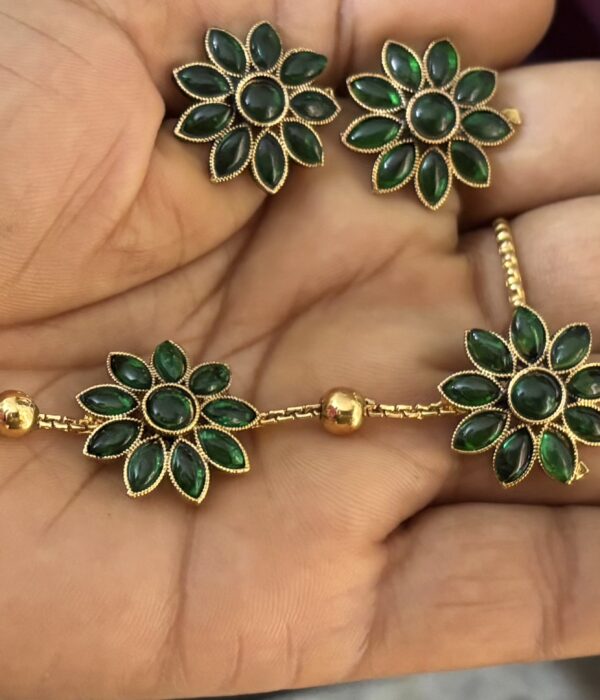 Emerald Floral Choker Set