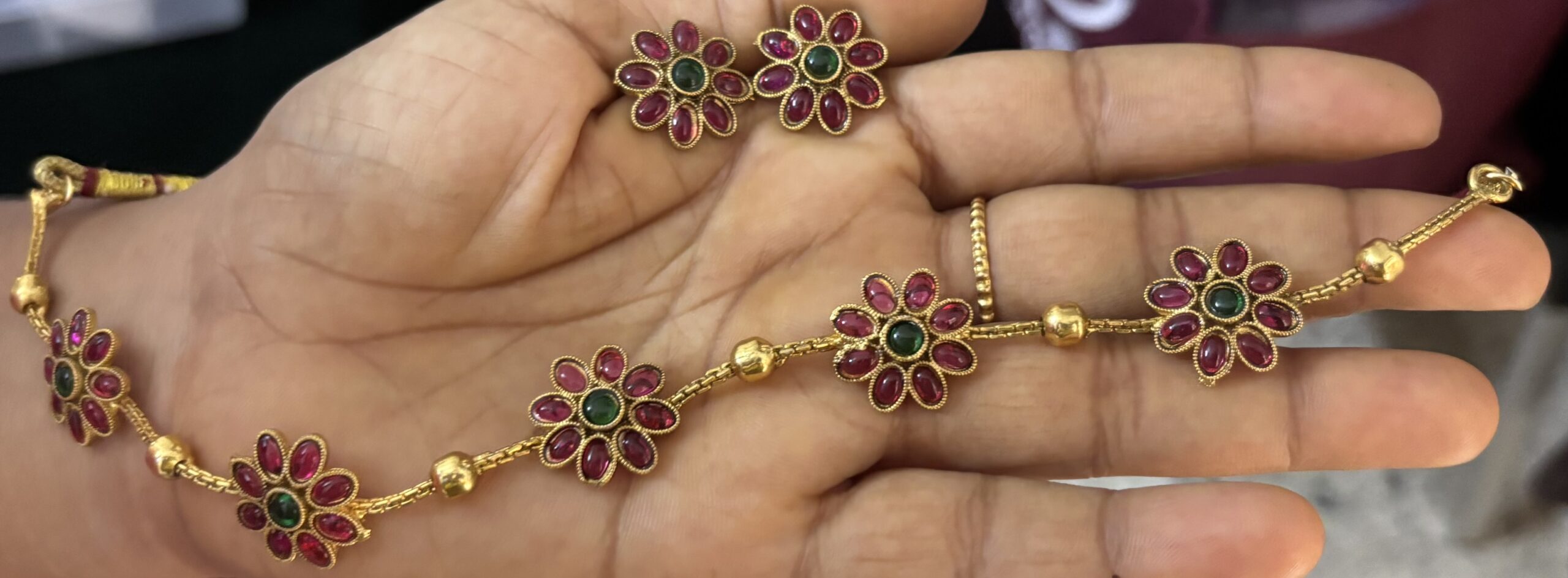 Ruby Petal Heritage Choker Set