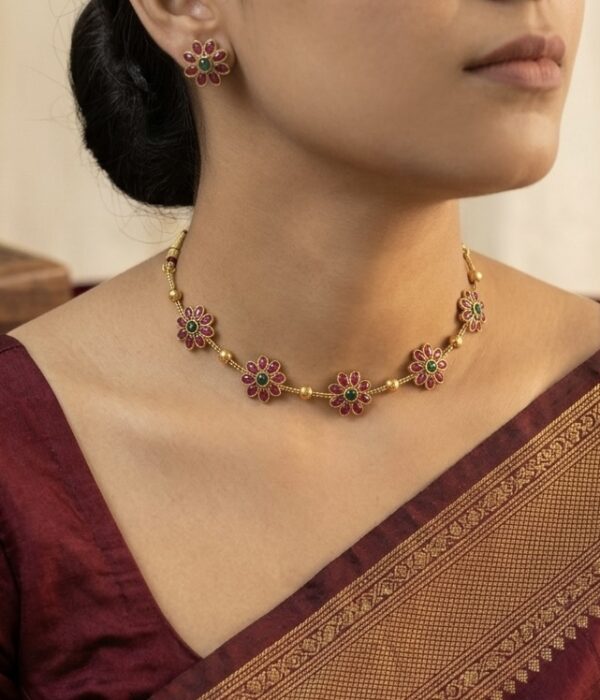 Ruby Petal Heritage Choker Set