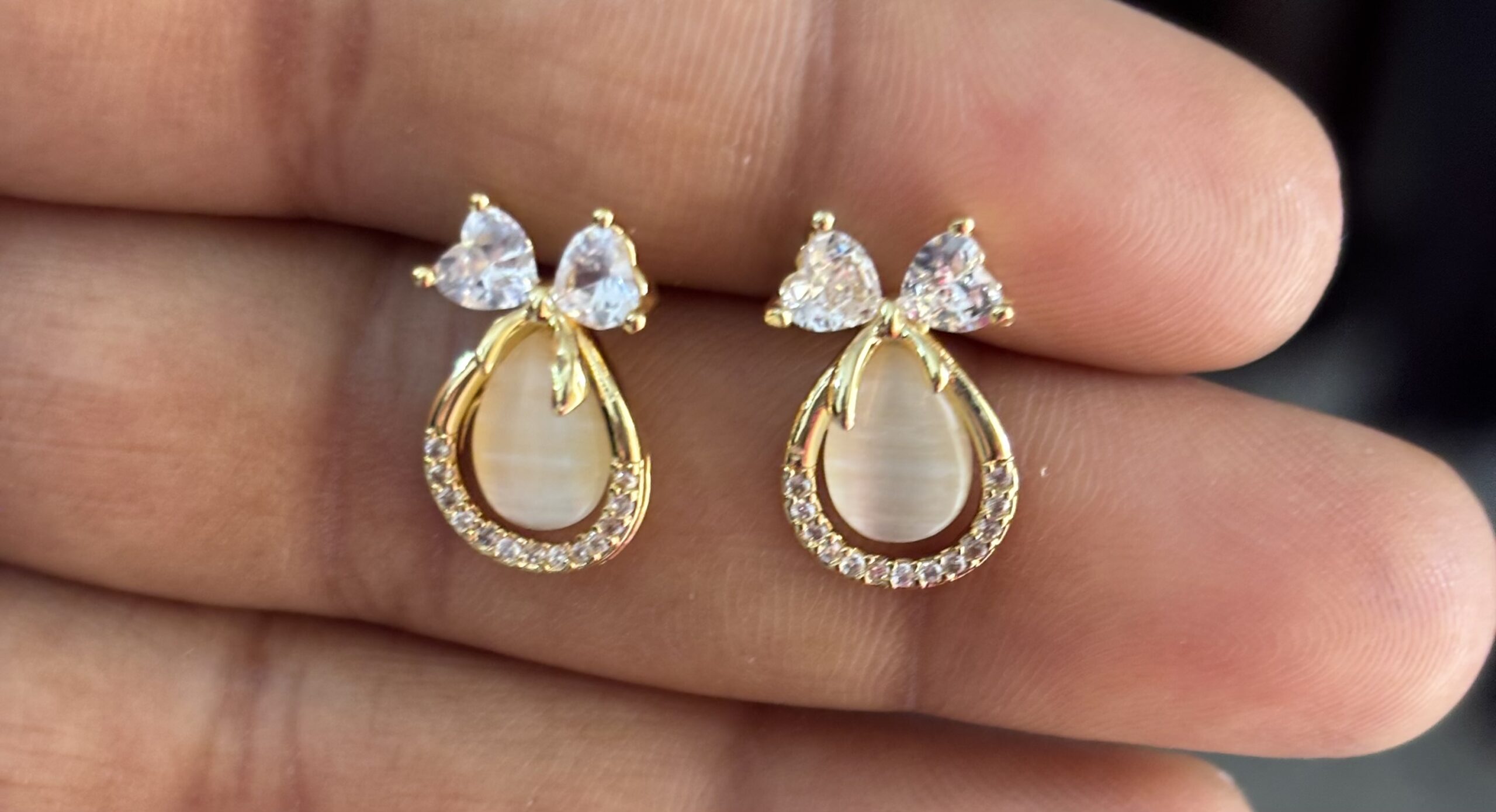 Opal Bow Bliss Earrings
