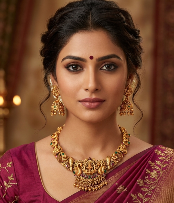 Antique Finish Lakshmi Necklace Set