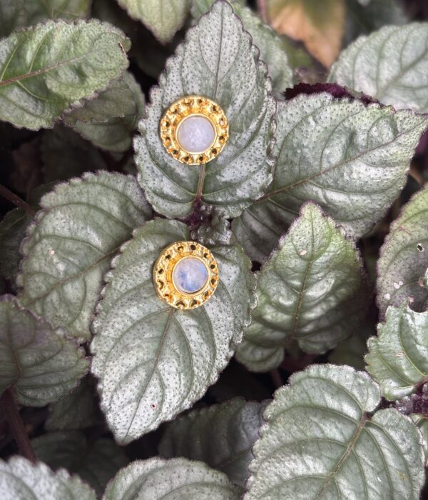 Krithika Golden Circle Raw Stone Stud