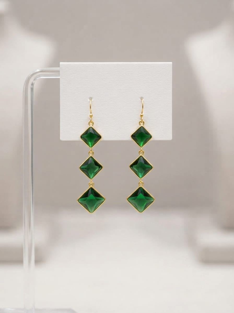 Emerald Cascade Earrings