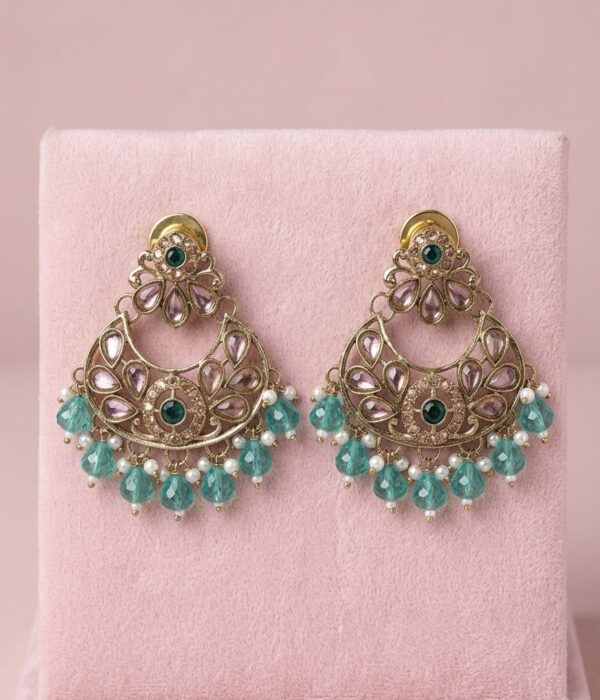 Emerald Dew Chandbali Earrings